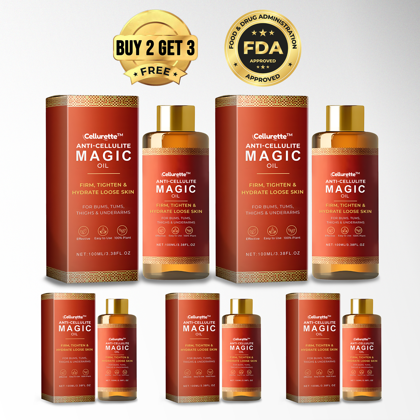 Buy 2 Get 3 Anti-Cellulite Magic Oil 100ml
